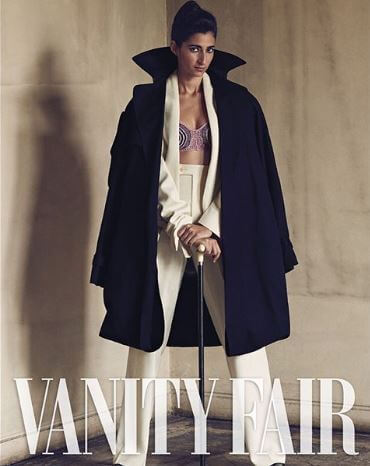Alba Flores on the cover shoot of vanity affair.